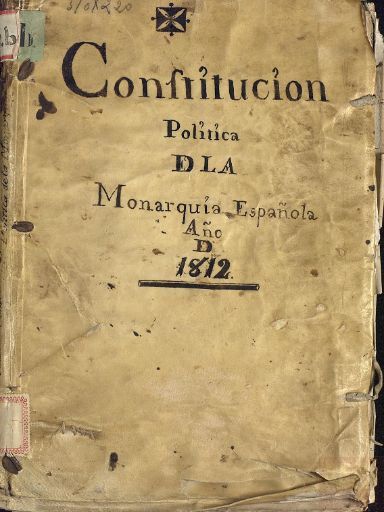 Portada de la Constitución española de 1812 · MEMORIA DEL ARCHIVO UCM