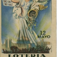 Cartel de propaganda del sorteo de la Lotería a beneficio de la Ciudad Universitaria.