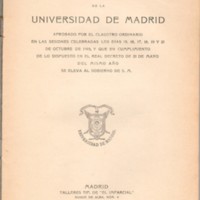 Portada de los estatutos de la Universidad de Madrid de 1919