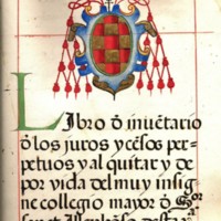 Página inicial del Libro inventario de censos y juros perpetuos y "al quitar" del Colegio de San Ildefonso de la Universidad de Alcalá de Henares, 1608 - 1793. AGUCM, AH-0001