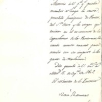 Autorización dada por el ministro del Interior a Cristóbal Claldera. 15 septiembre 1809