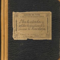 Cubierta del libro de entradas y salidas de ejemplares de las colecciones de Mineralogía, (enero 1903-agosto 1936), AGUCM, 161/19-1.