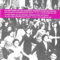Reverso del folleto del XIII Coloquio Internacional de la Asociación de Estudios sobre Historia de las Mujeres, 2006, (AGUCM, 112/19-11)